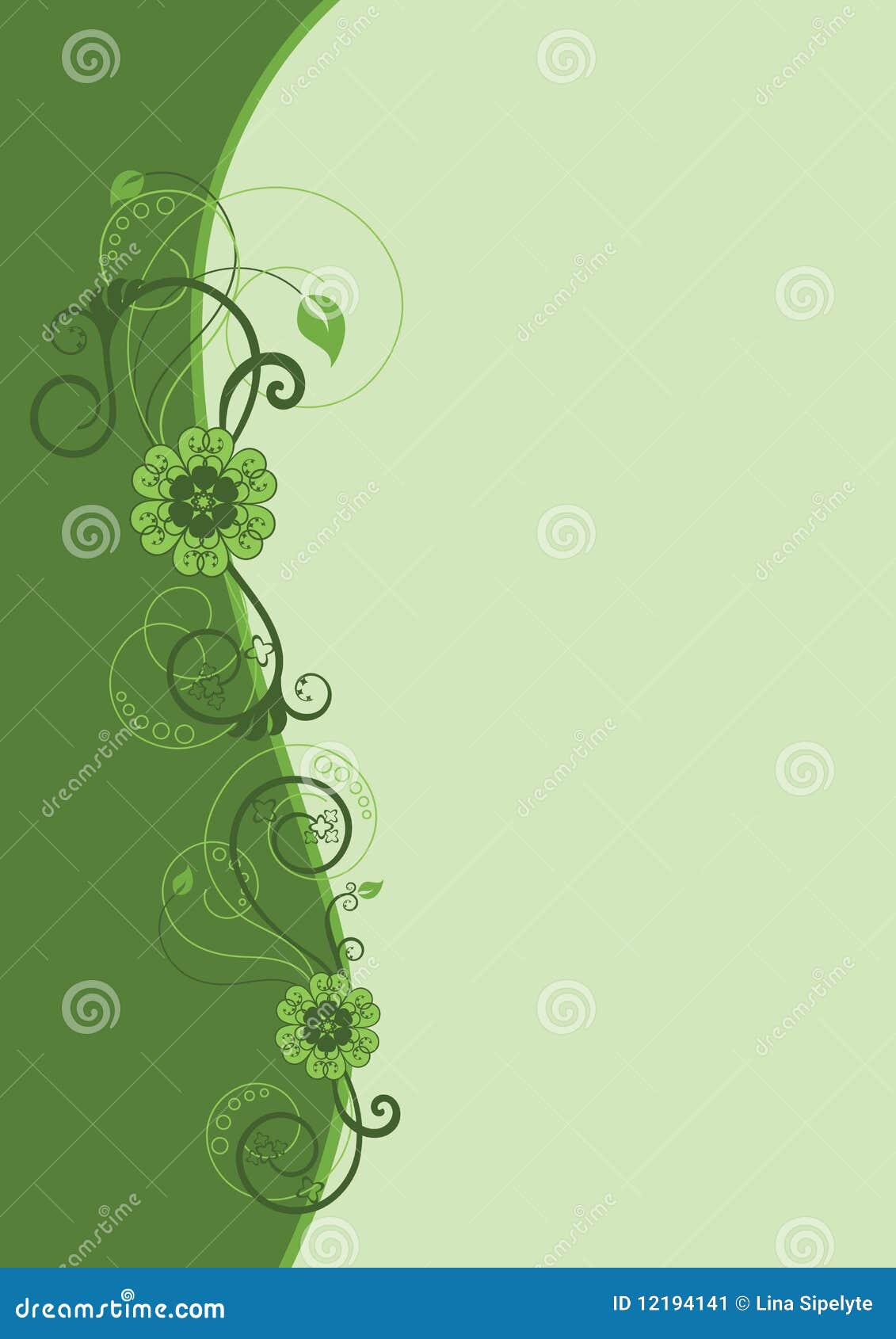 Green floral border design stock vector. Illustration of ...