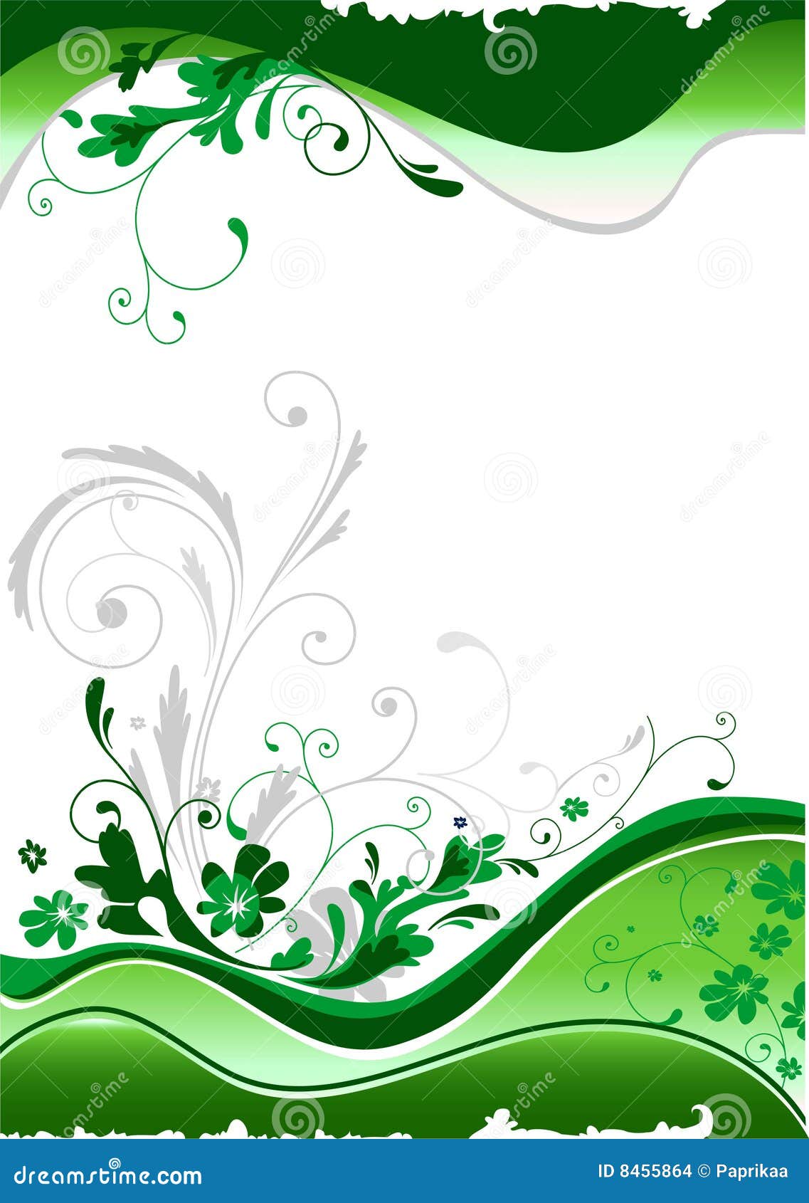 Green floral design stock vector. Illustration of branch 8455864