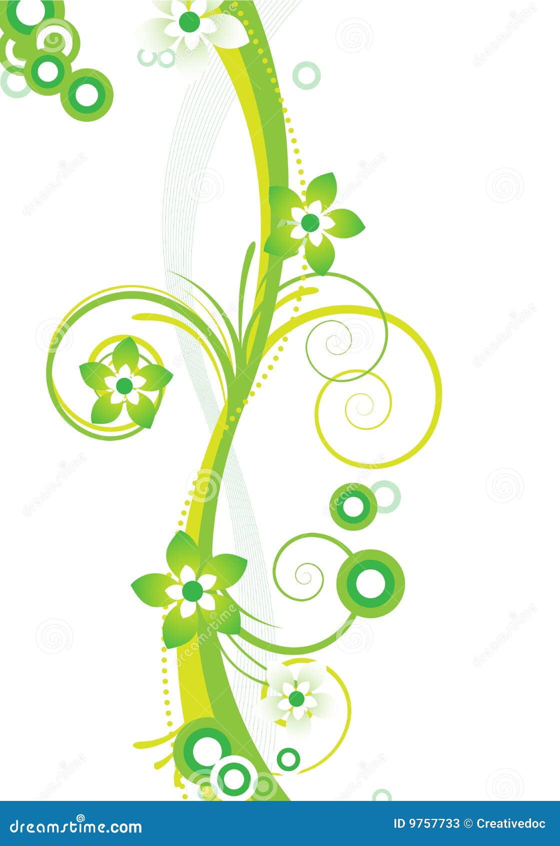 Green floral design stock illustration. Illustration of beautiful 9757733