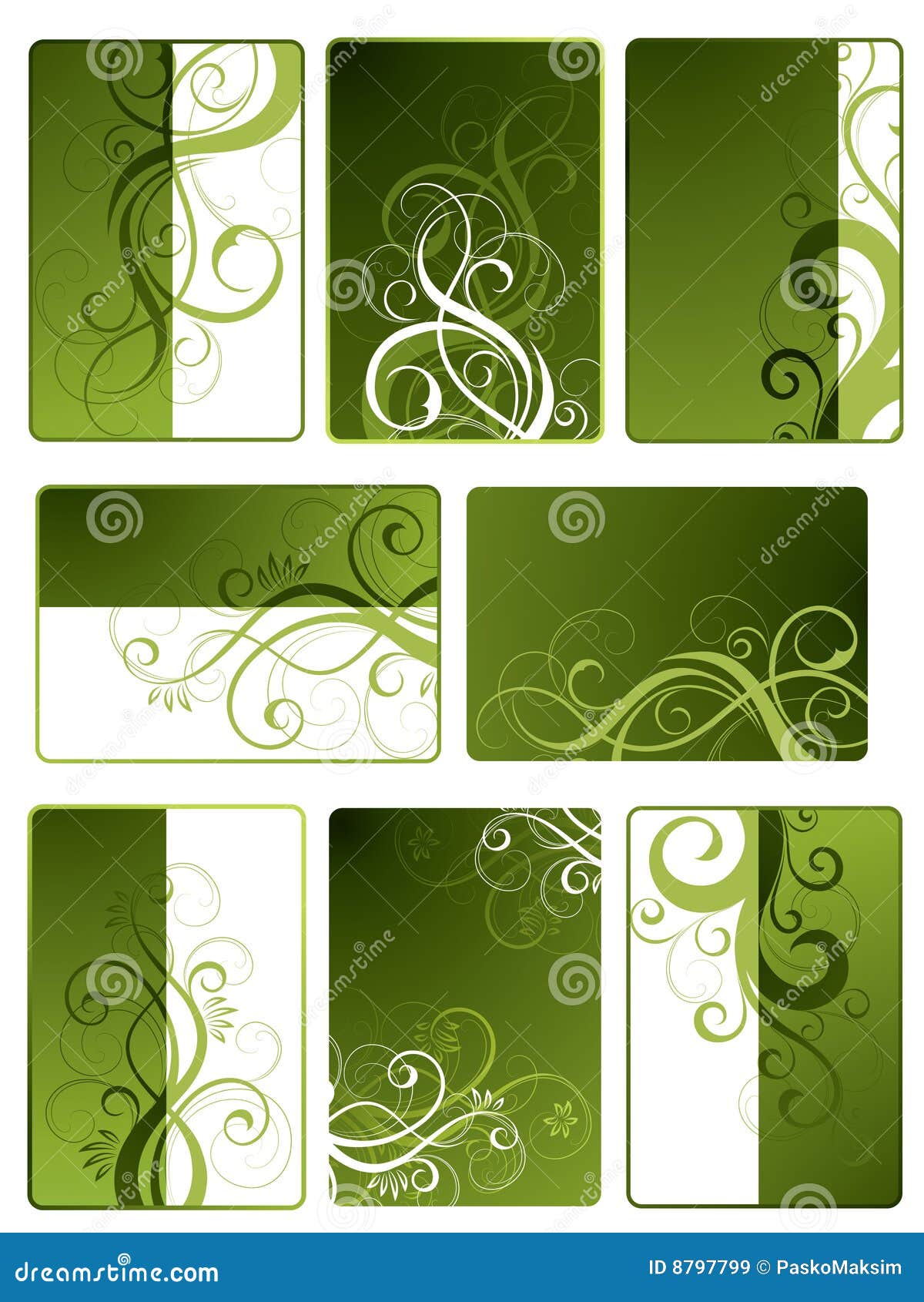 Green Floral Designs stock vector. Illustration of artistry 8797799