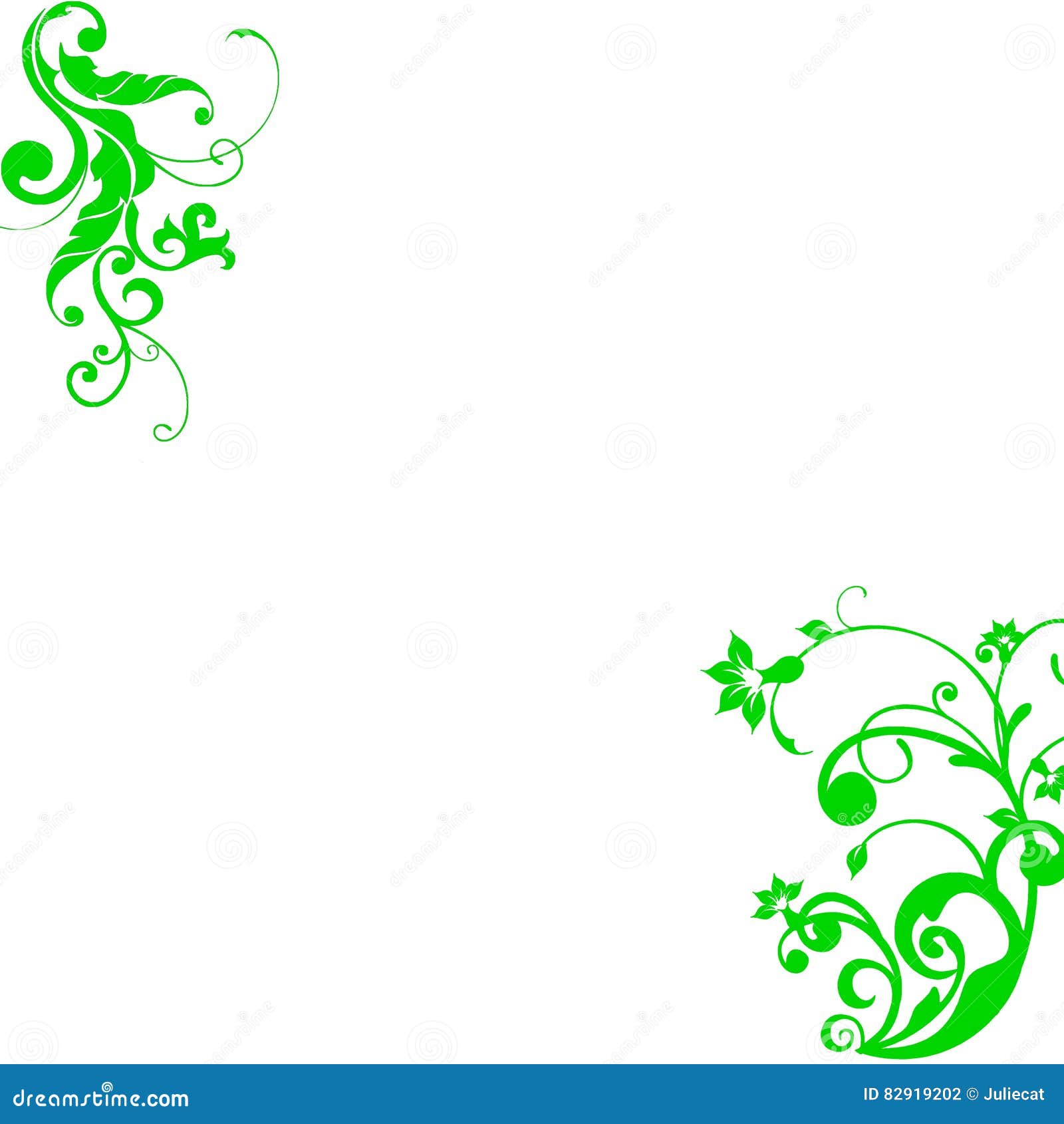 GREEN FLORAL ELEMENTS ABSTRACT Stock Illustration Illustration of
