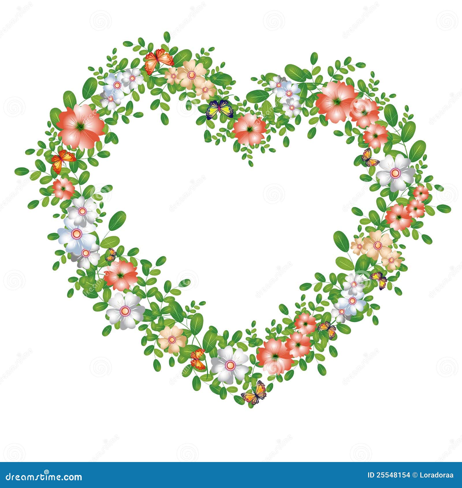 Green floral heart stock illustration. Illustration of love - 25548154