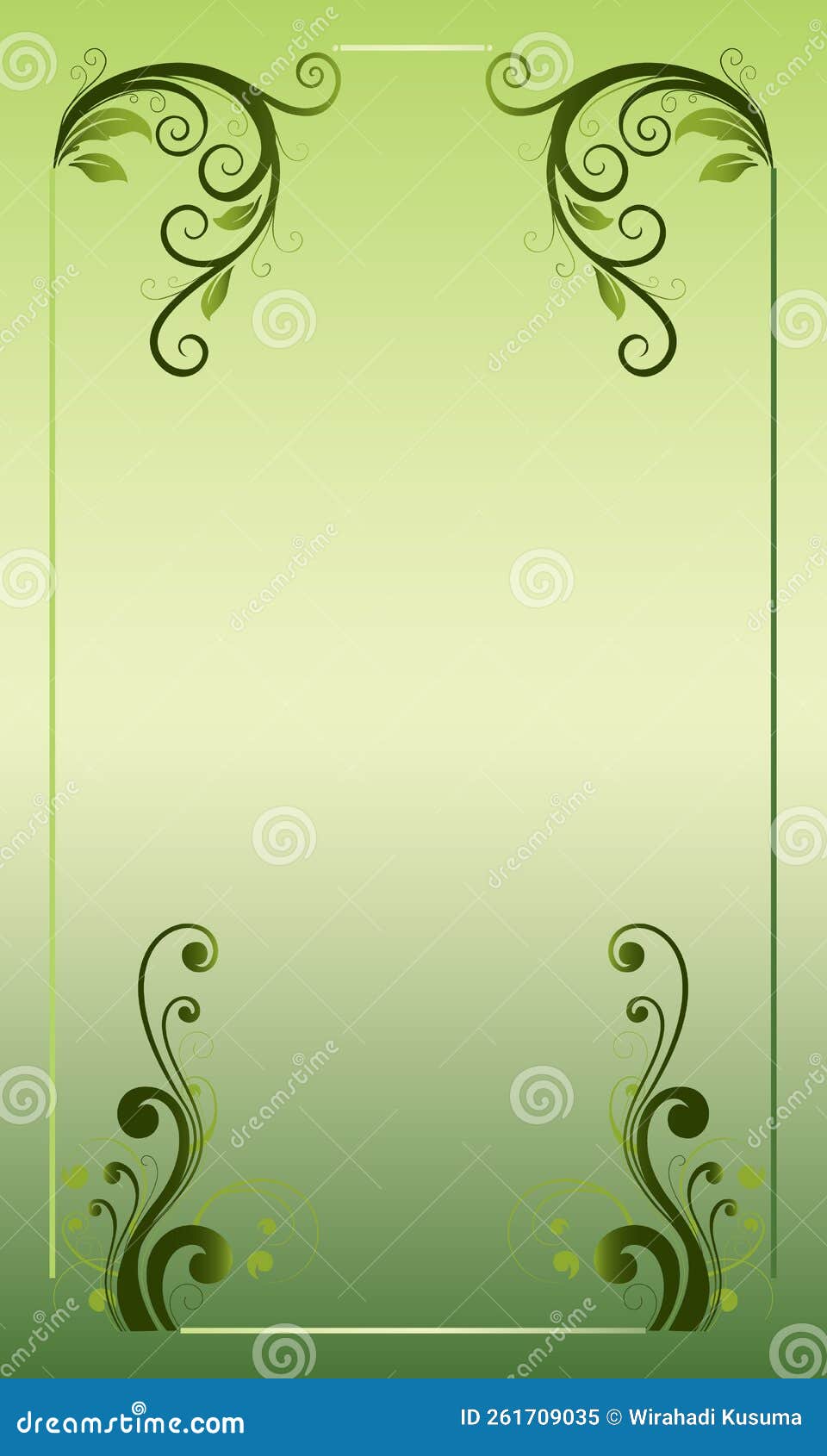 Green Floral Ornament Background Stock Vector Illustration of