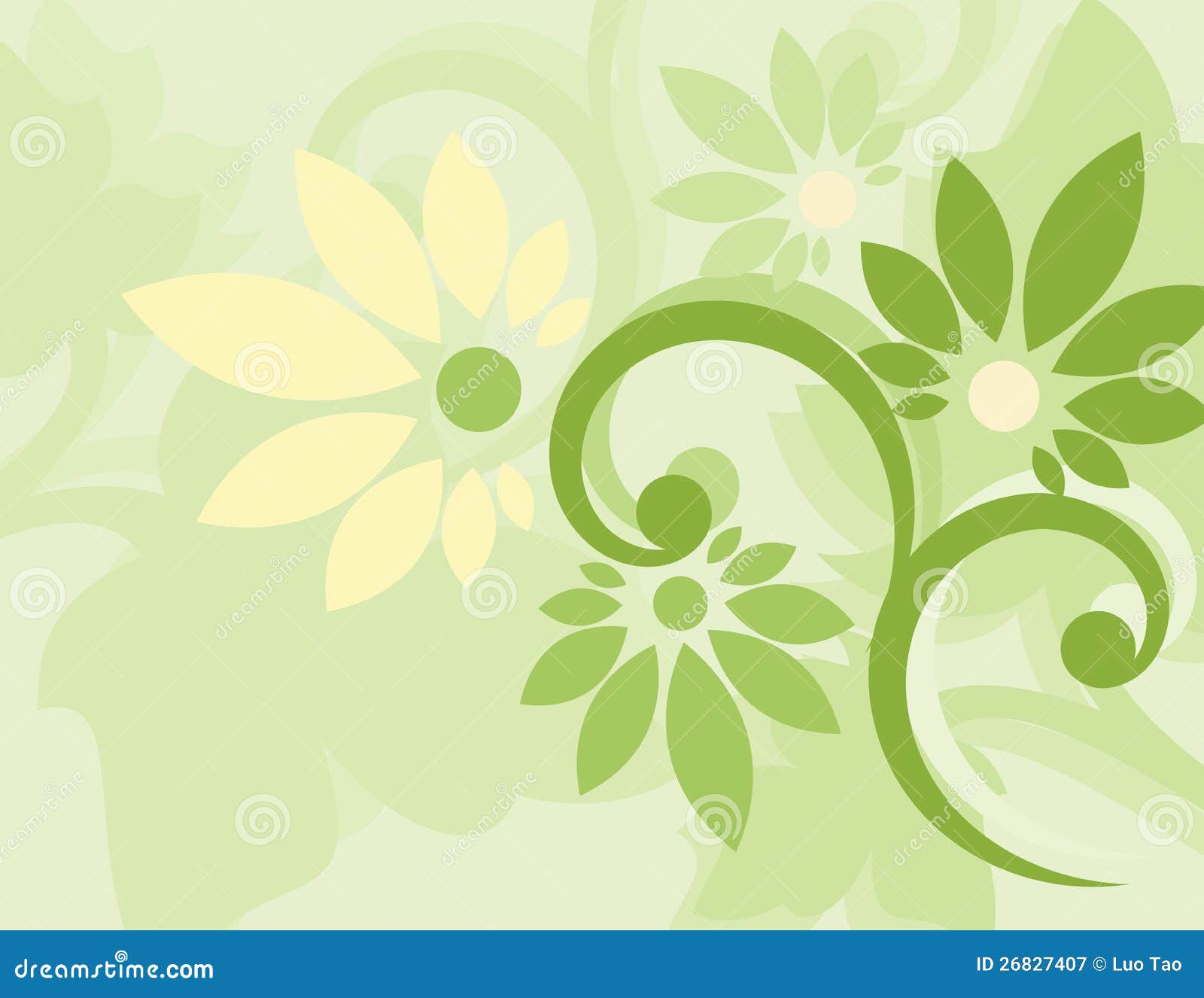 Green Floral Ornament Backgrounds Stock Vector Illustration of