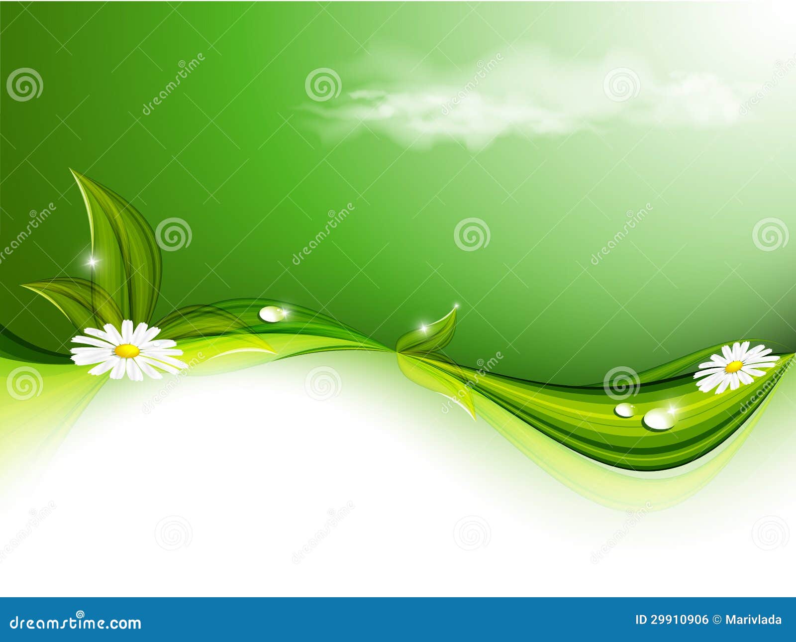 Green Floral Vector Background Stock Vector - Illustration of bright