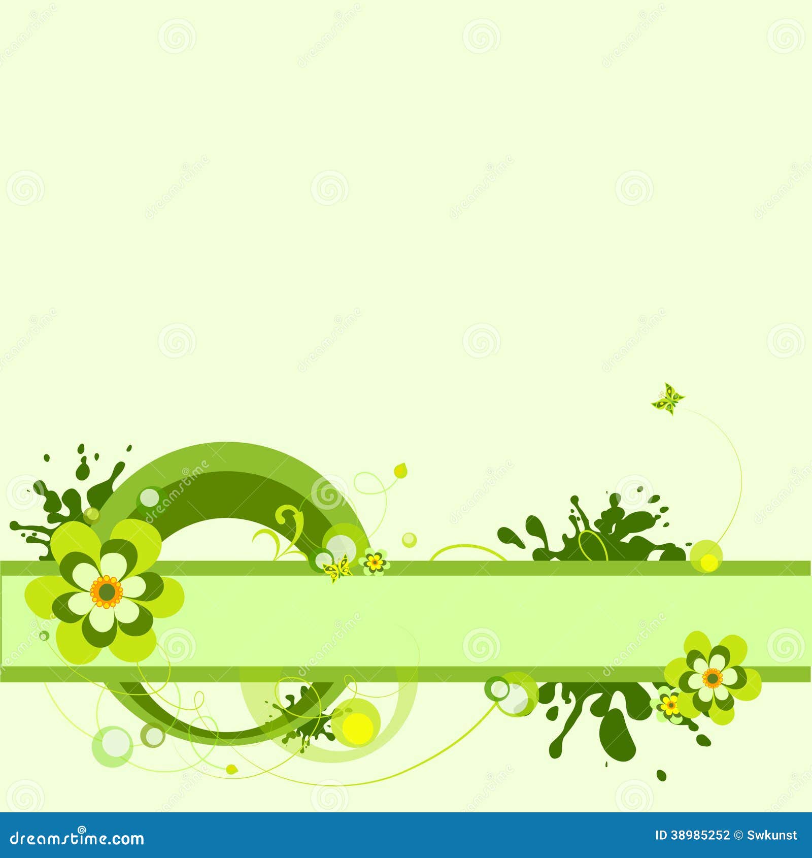 Green flower background. stock illustration. Illustration of flowers