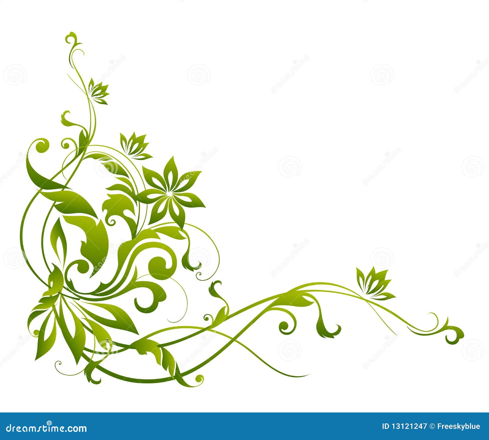 Green vines and flower stock illustration. Illustration of