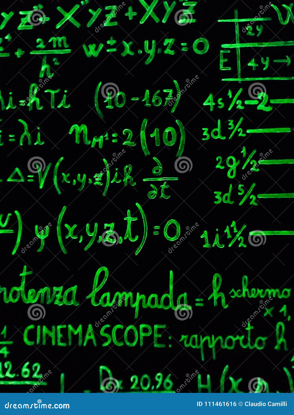 green fluo mathematical calculation on blackboard