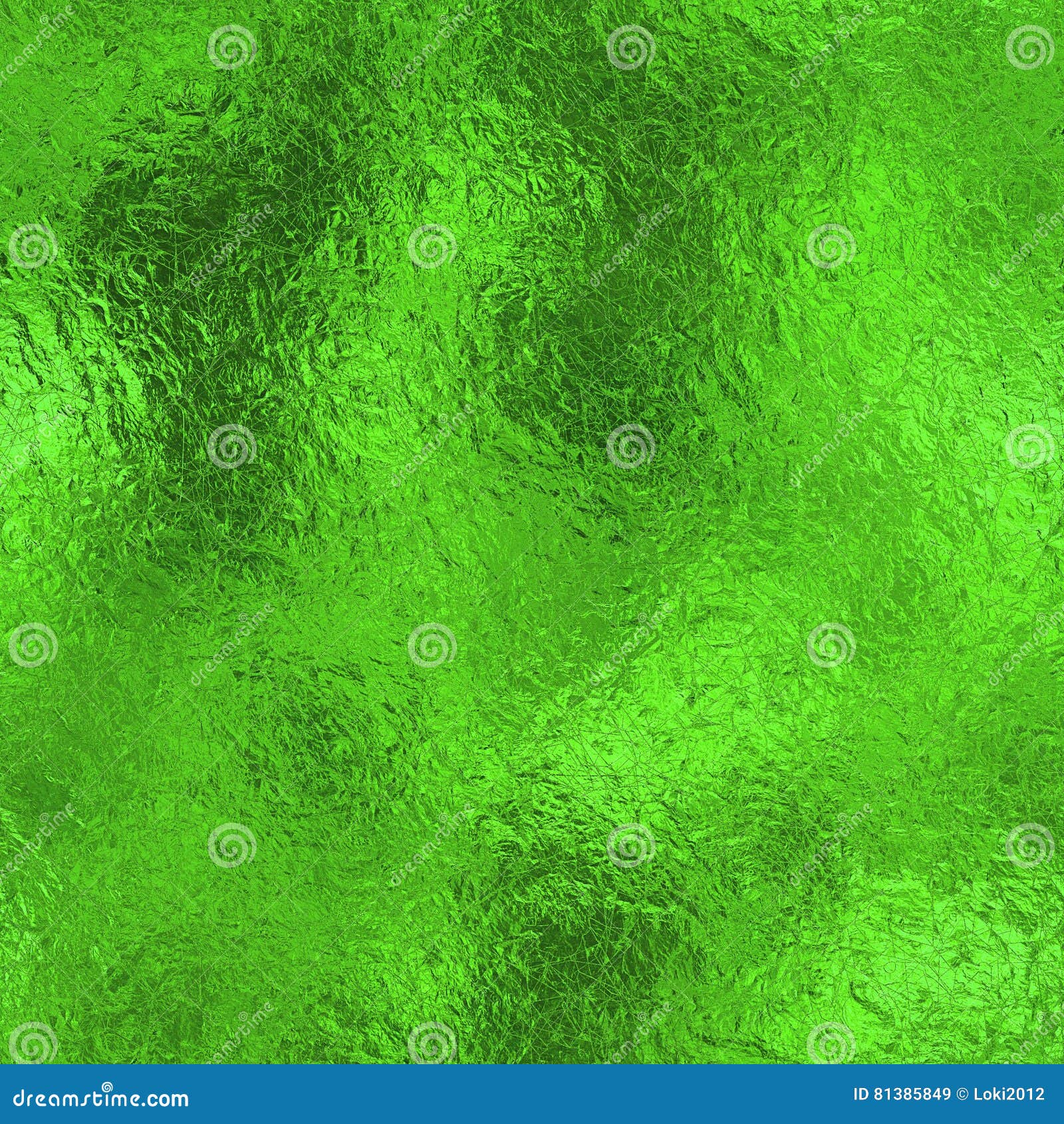 Green Foil Metallic Wall With Glowing Shiny Light, Abstract Texture