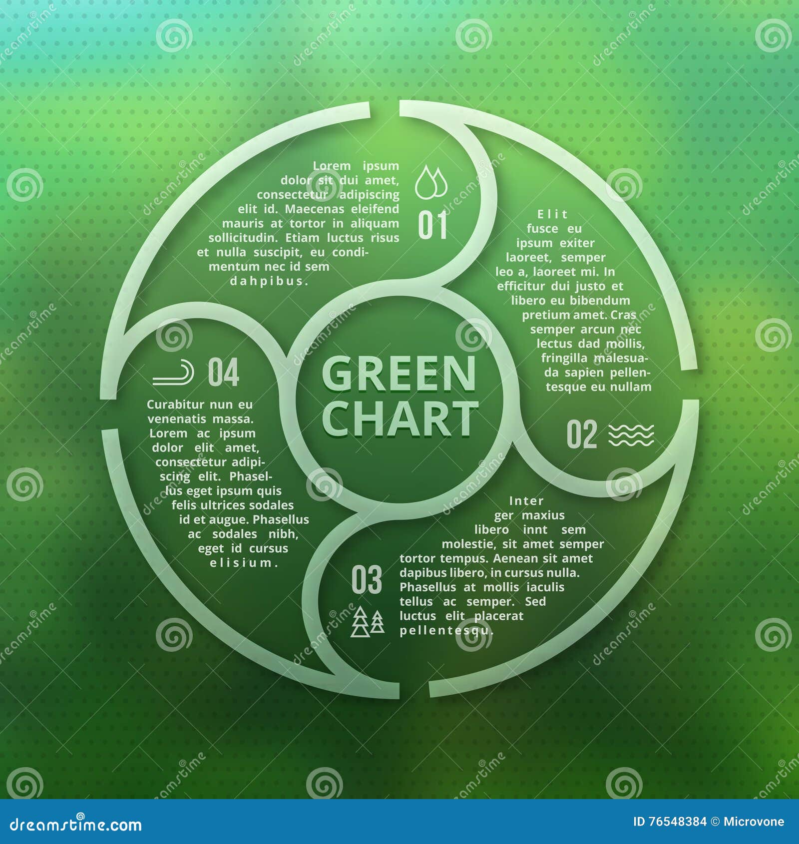 green forest eco infographic on unfocused blurred smooth creative background