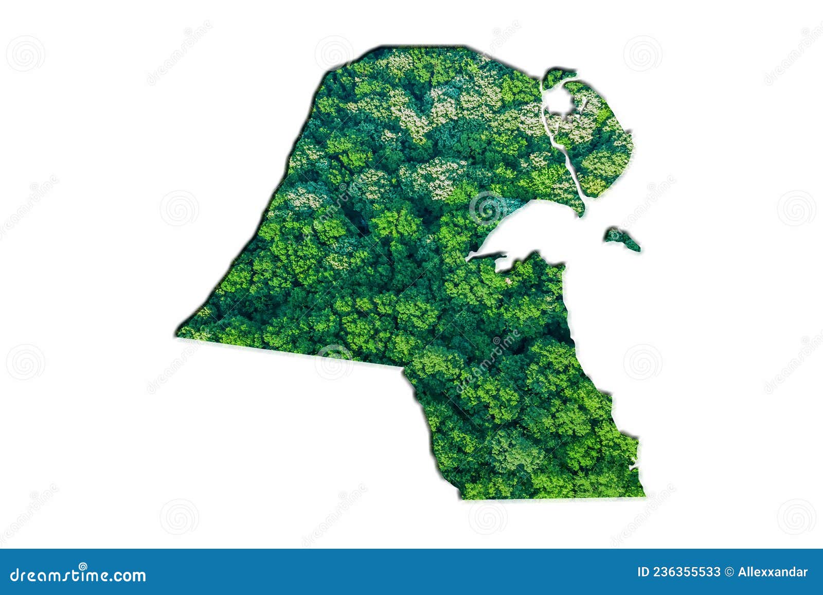 Green Forest Map of Kuwait stock image. Image of protection 236355533