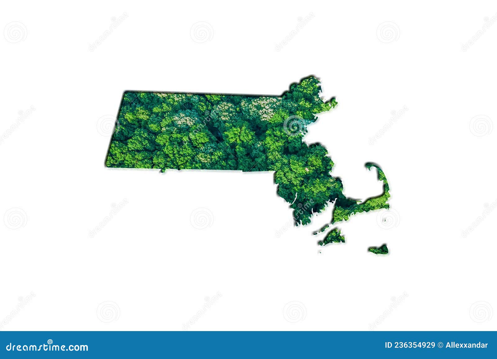 Green Forest Map of Massachusetts Stock Image Image of friendly
