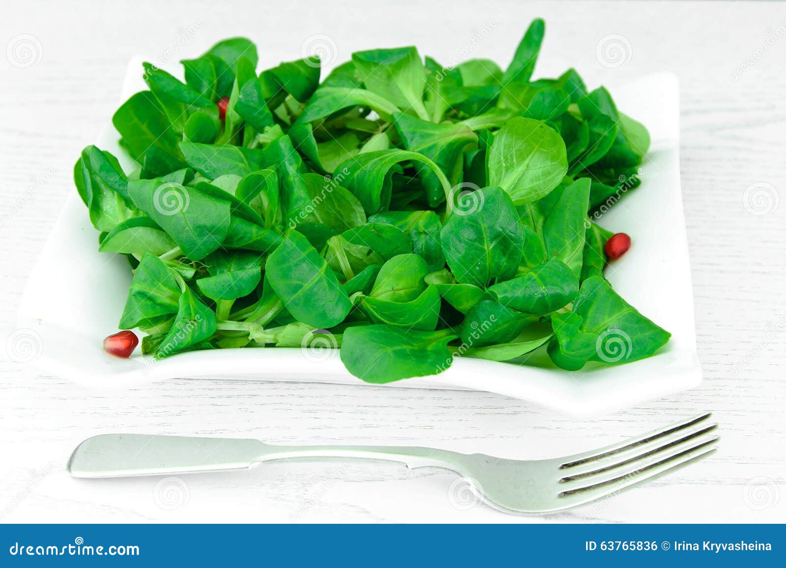 Green Fresh Salad on Plate stock photo. Image of purple 63765836