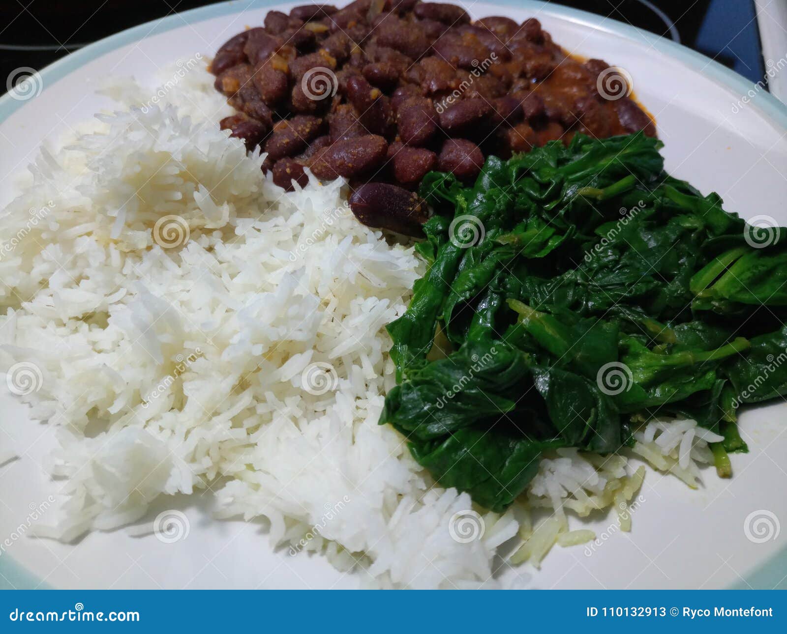 Large Portion of Kidney Beans and Rice Stock Image Image of beans
