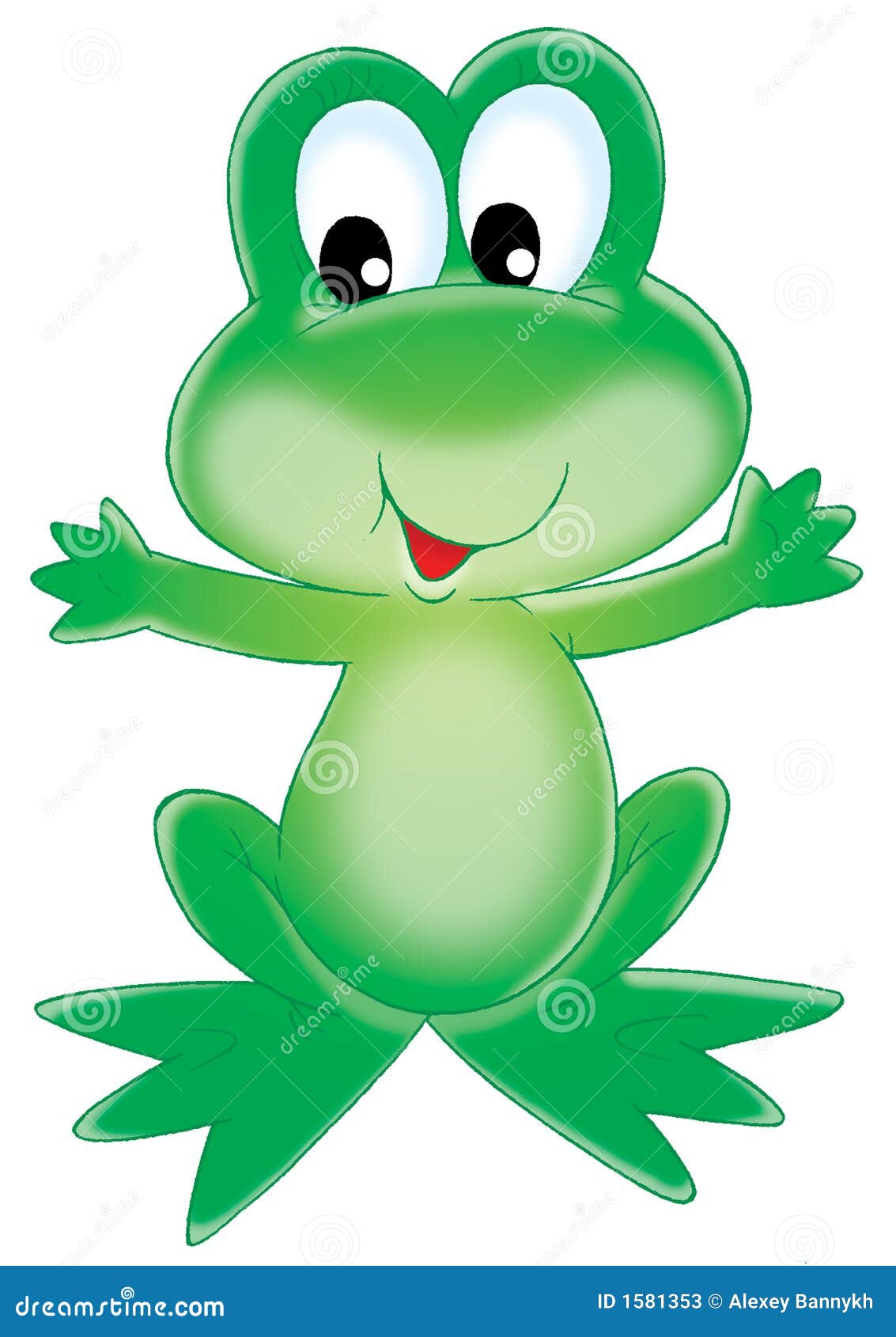Green frog stock illustration. Illustration of frog, humorous ...