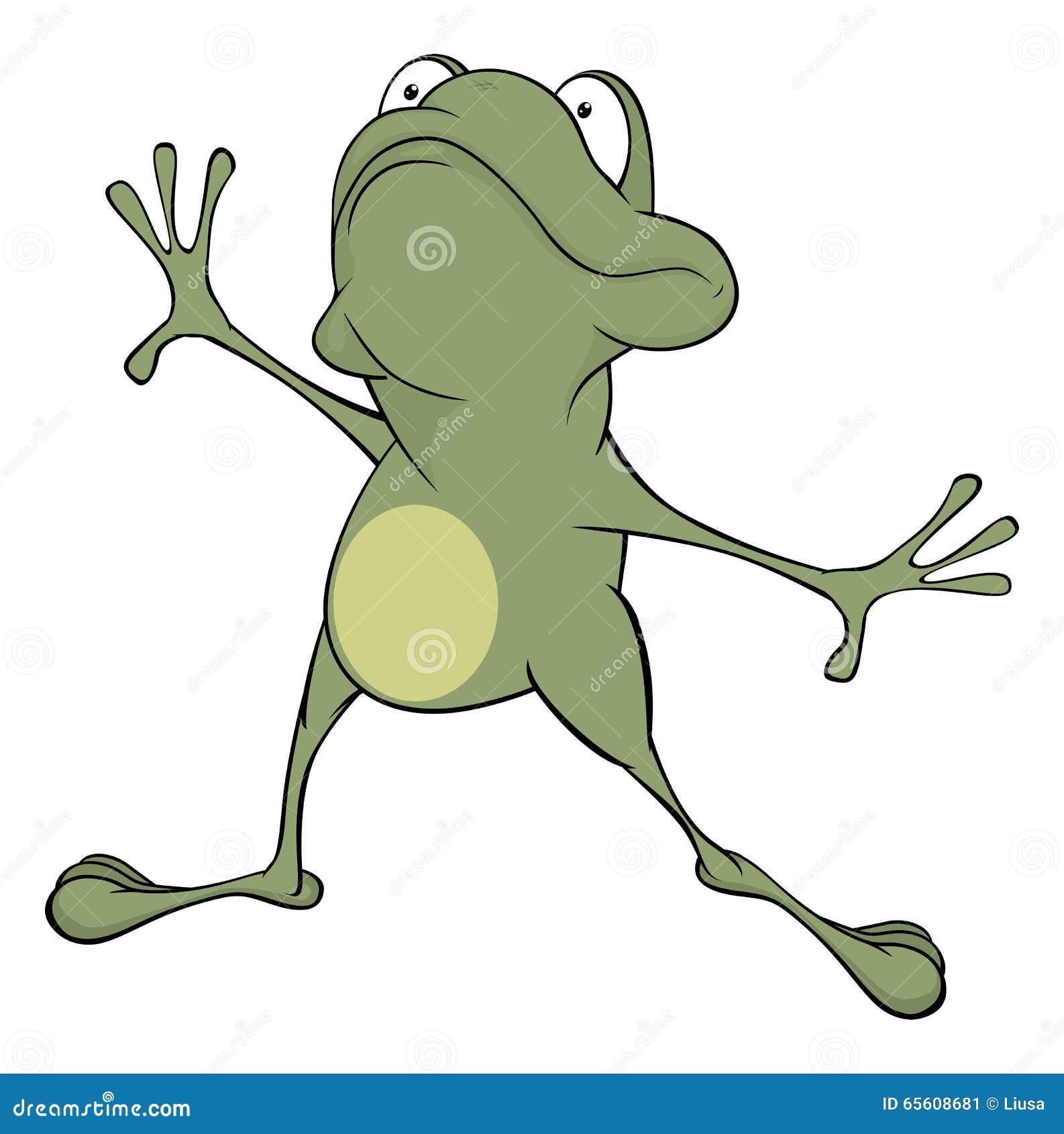 A green frog. Cartoon stock vector. Illustration of monster - 65608681