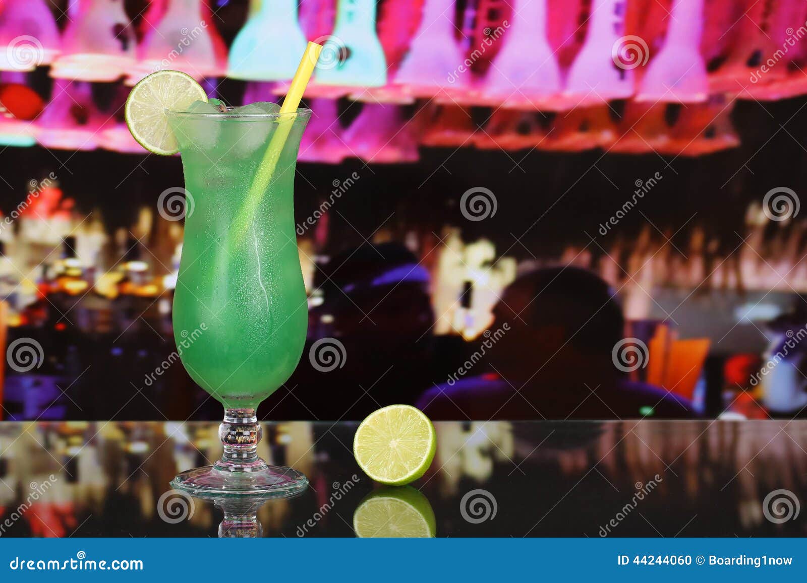 Green Fruit Juice Cocktail in a Bar Stock Photo Image of club, fruits