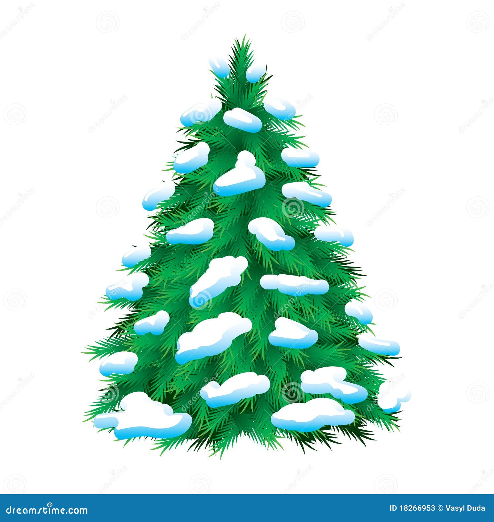 Green Fur-tree Covered With Snow Stock Photos - Image: 18266953
