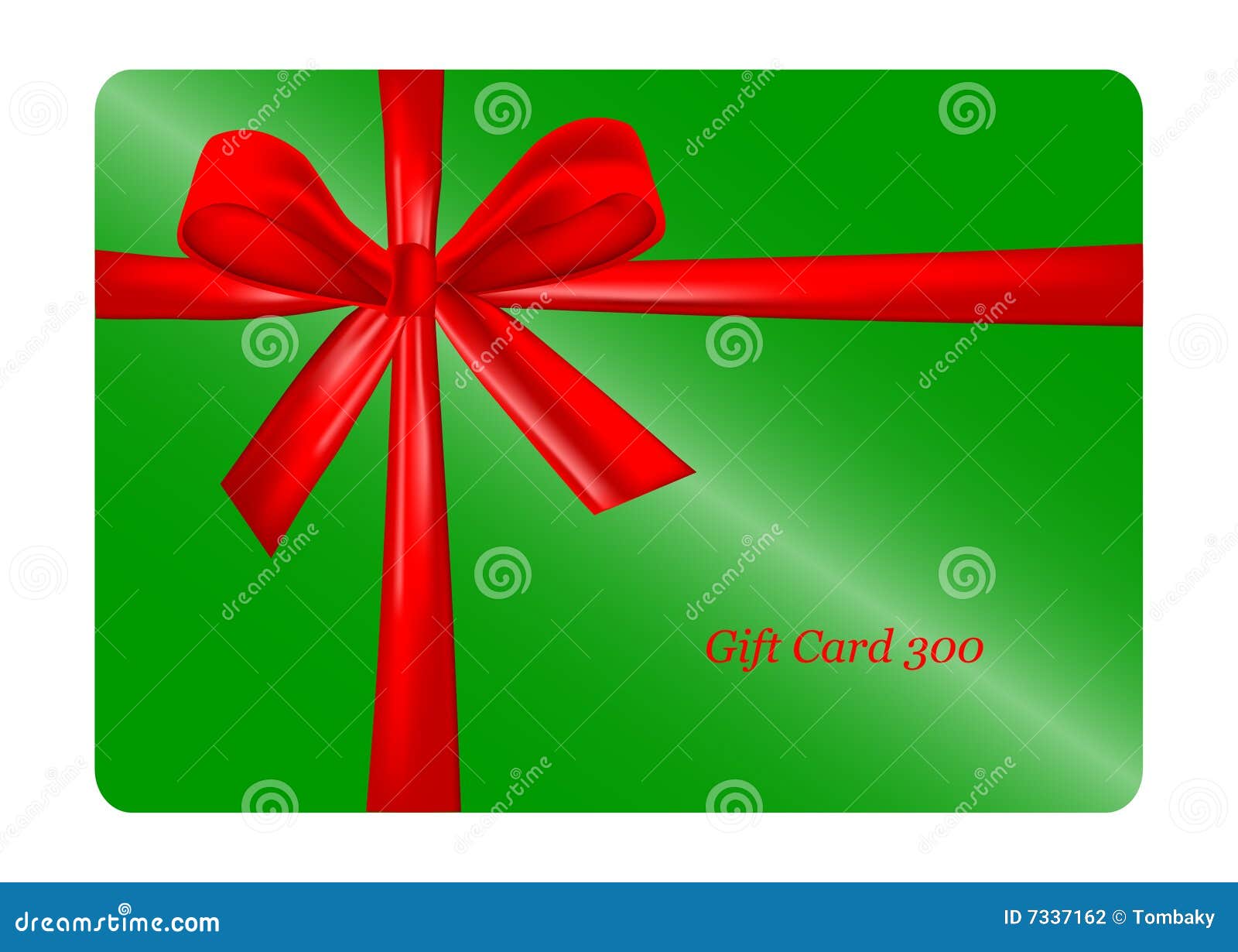 Green Gift Card with Red Ribbon Stock Vector Illustration of frame