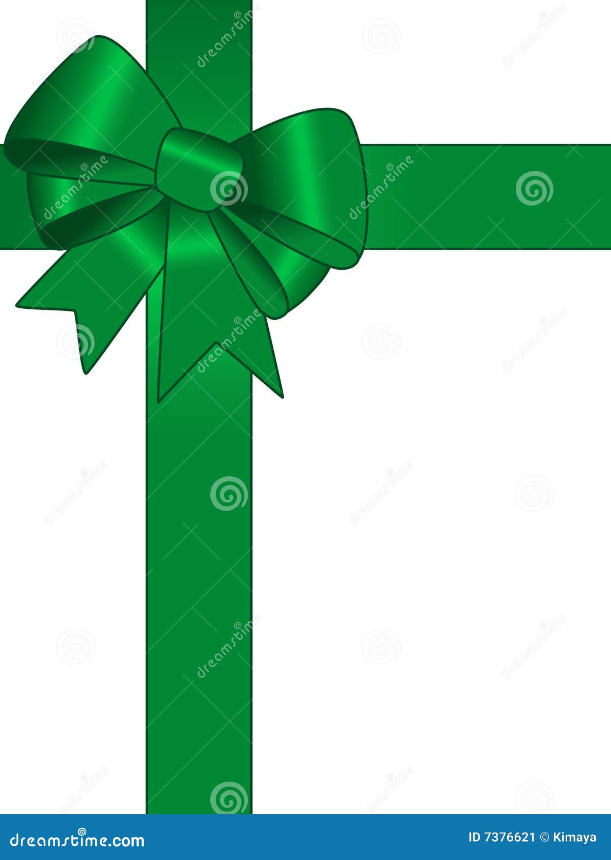 Green gift ribbon stock vector. Illustration of present - 7376621