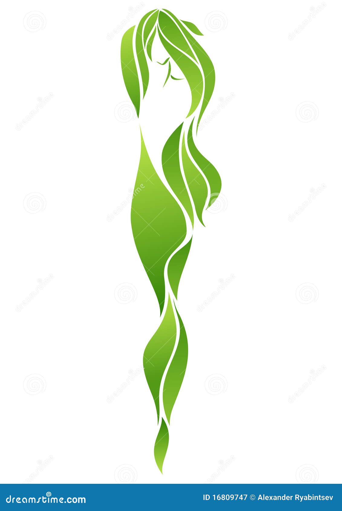 Green girl stock vector. Illustration of dancer, light 16809747