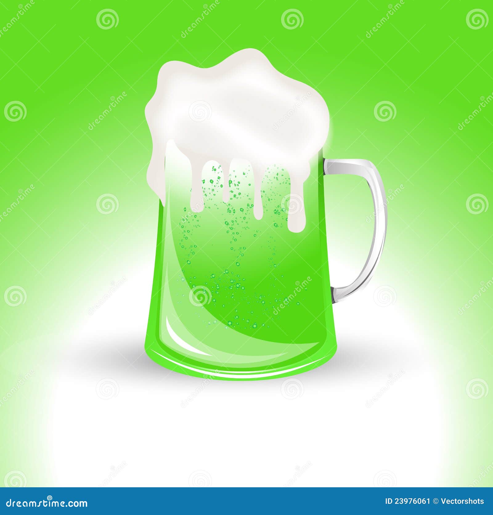 Green Glass of Beer stock illustration. Illustration of irish 23976061
