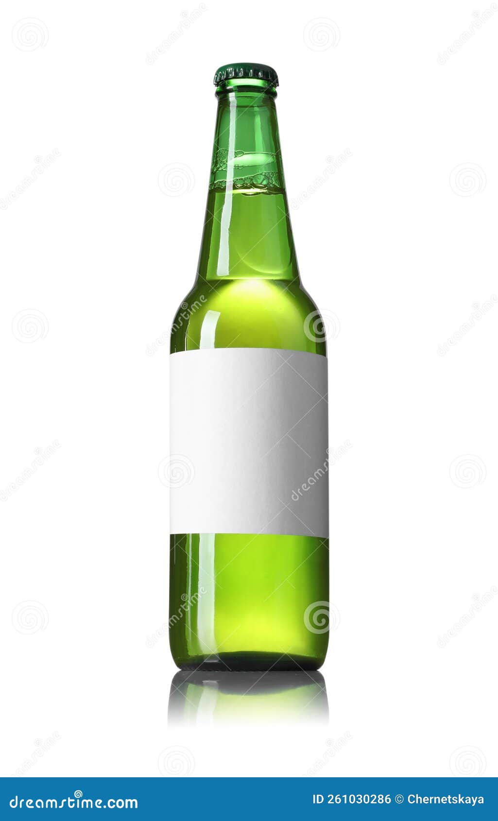 Green Glass Bottle of Beer Isolated on White Stock Photo Image of