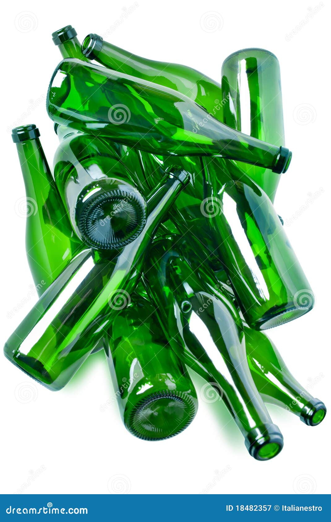 Green glass bottles stock image. Image of disorder, green 18482357