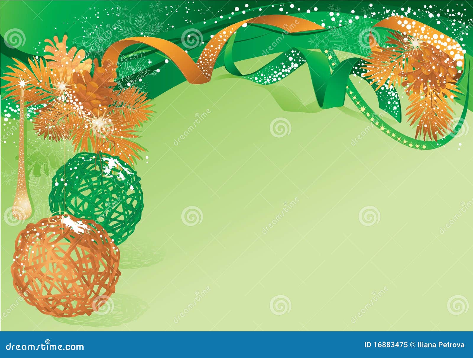 Green and gold christmas stock vector. Illustration of holiday 16883475