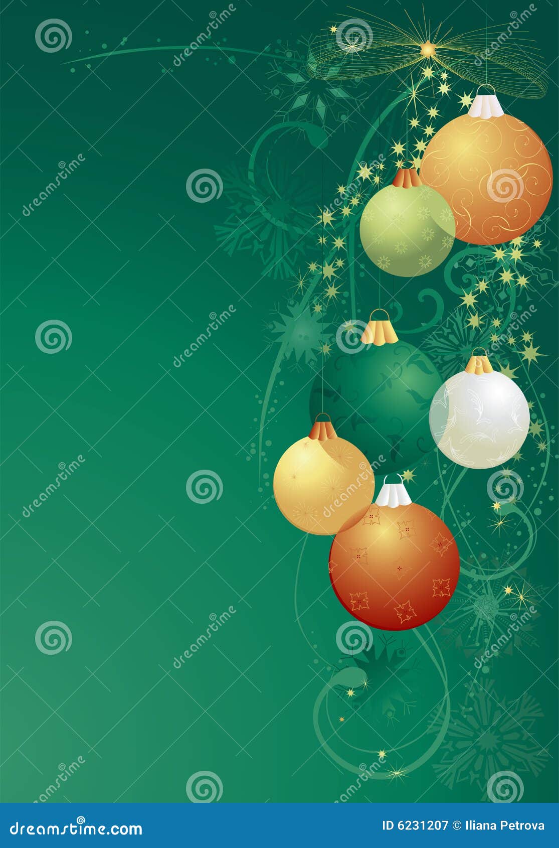 Green and Gold Christmas Balls Stock Vector - Illustration of star ...