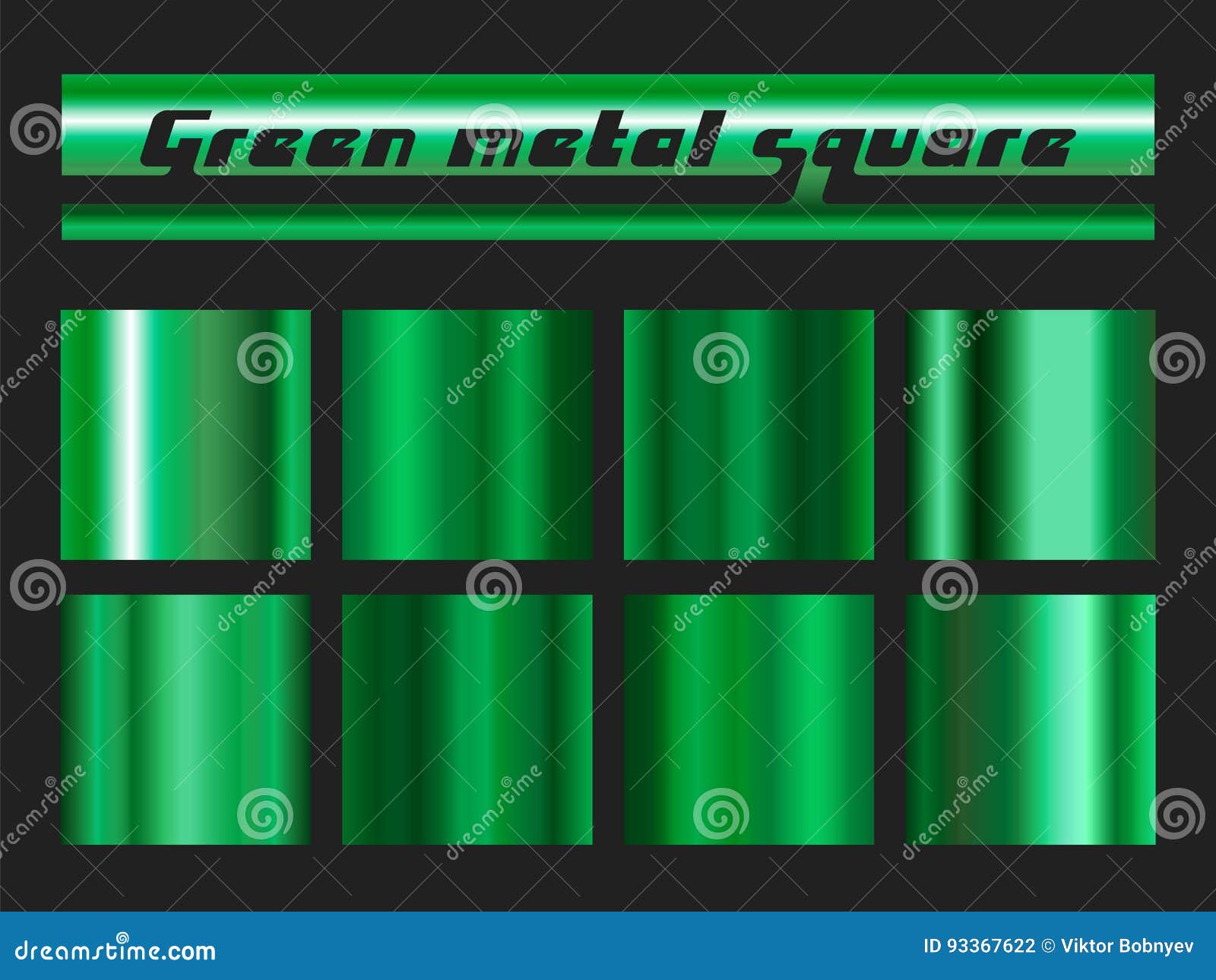 green gradient square set