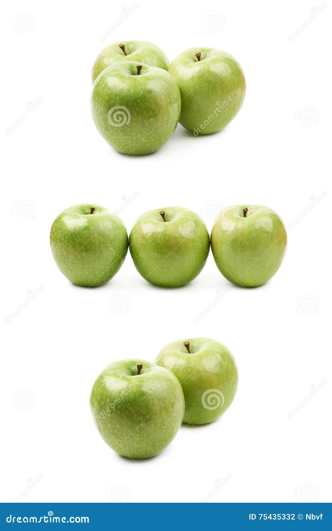 Green Granny Smith Apple Isolated Stock Photo Image of object, white