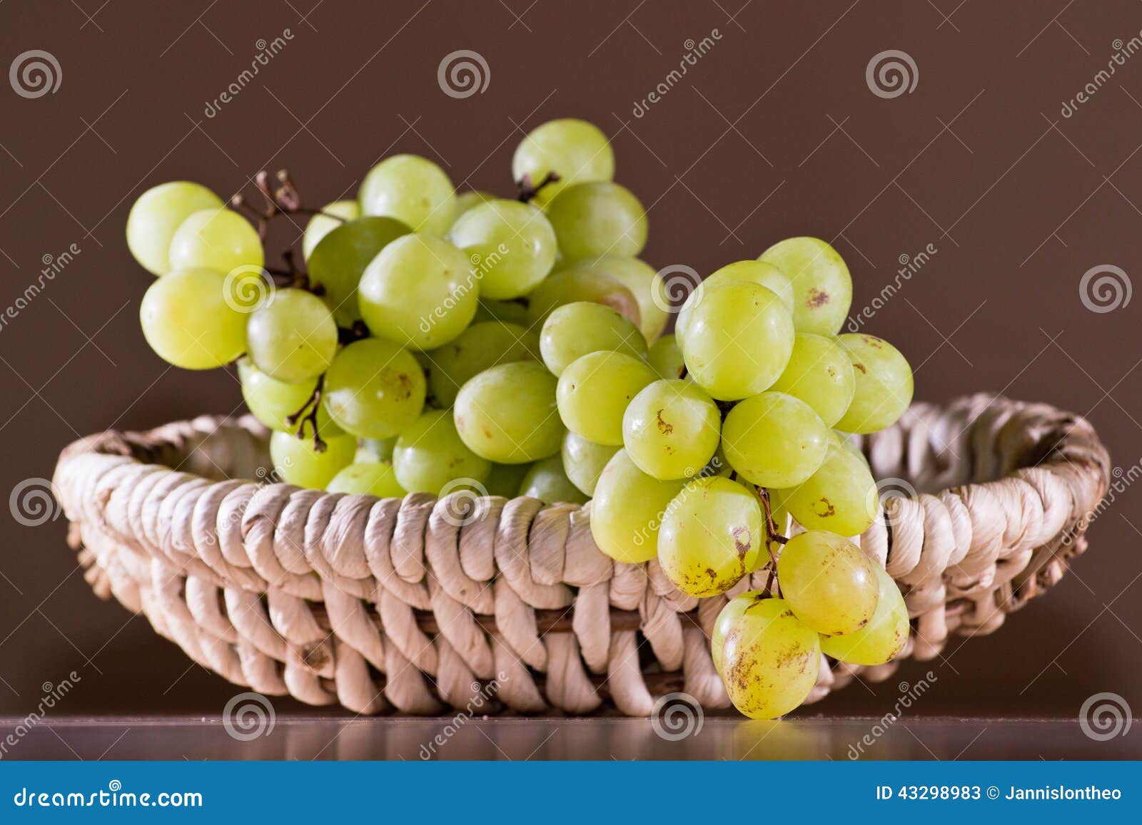 Green grape on basket stock image. Image of brown, fruit - 43298983