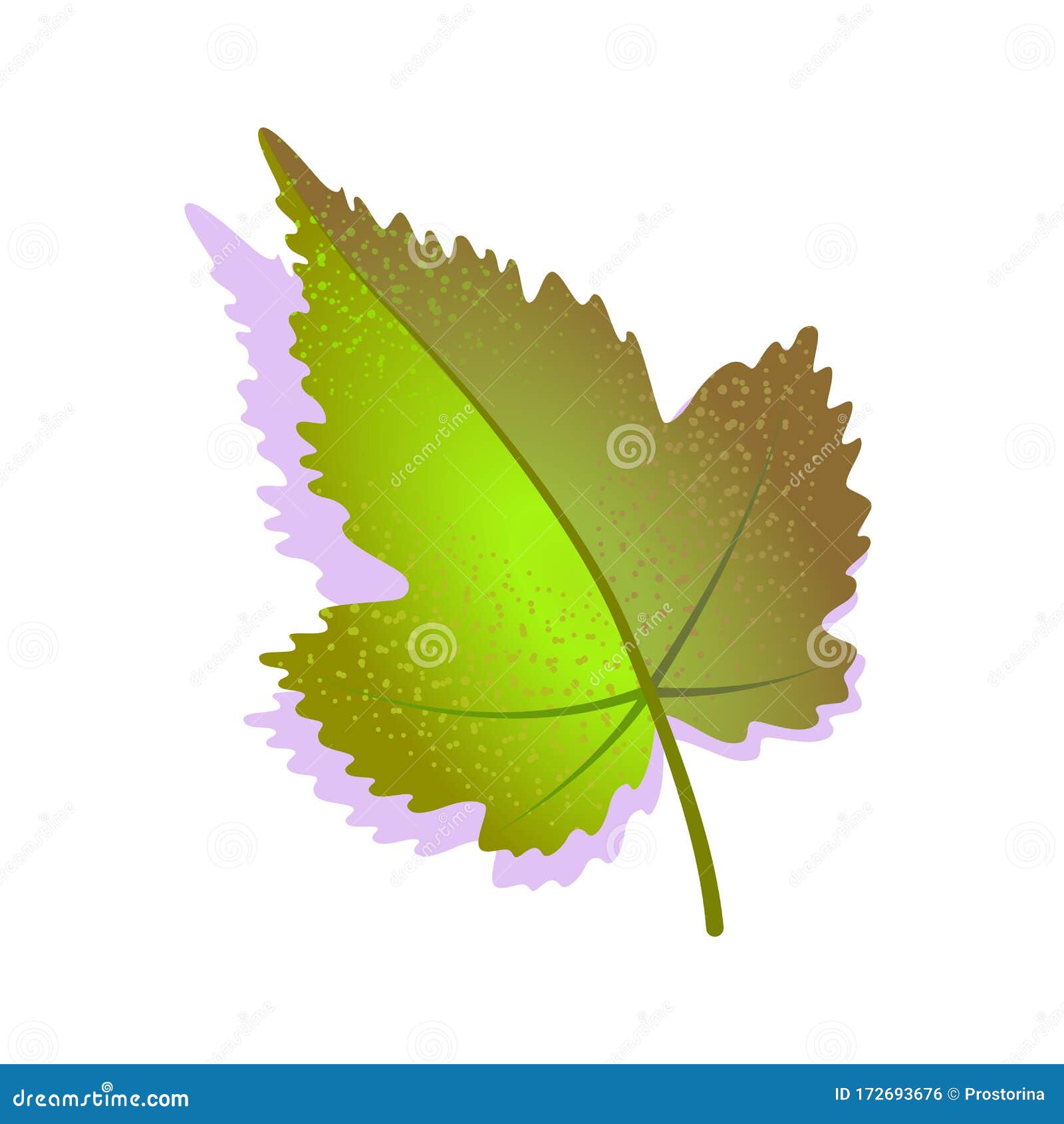 single green leaves clipart