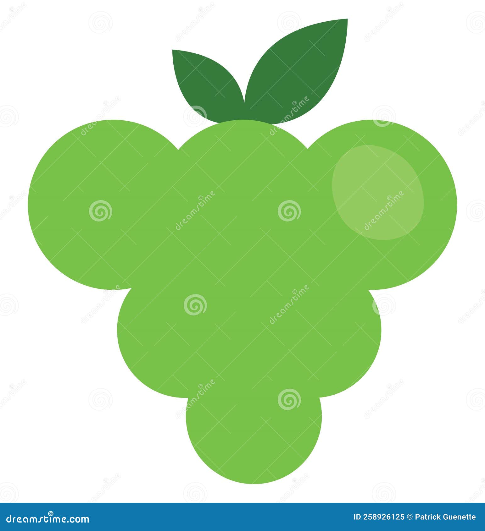 Green grapes, icon stock vector. Illustration of sweet - 258926125