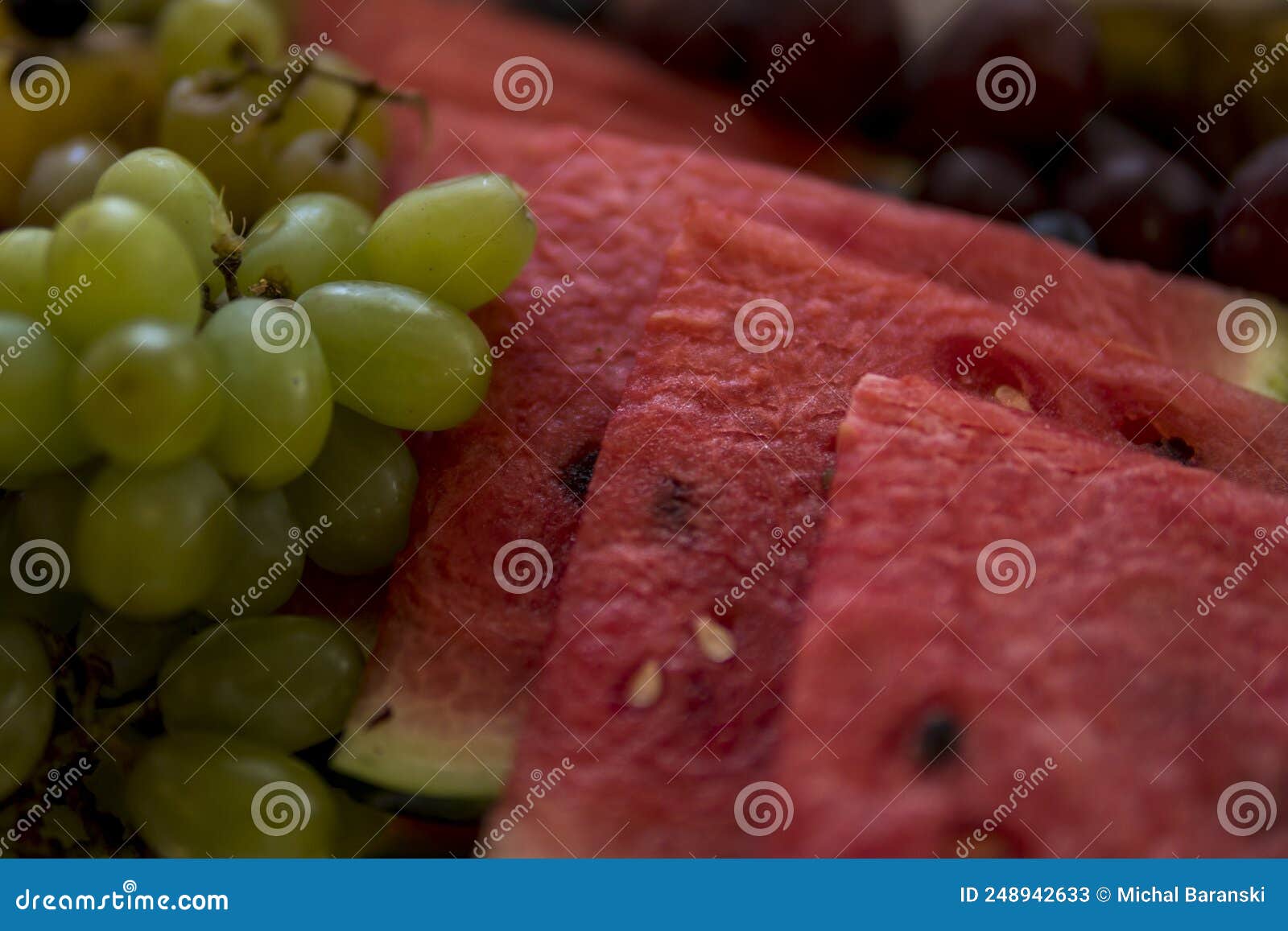 Green Grapes and Watermelon Stock Image Image of friut, green 248942633