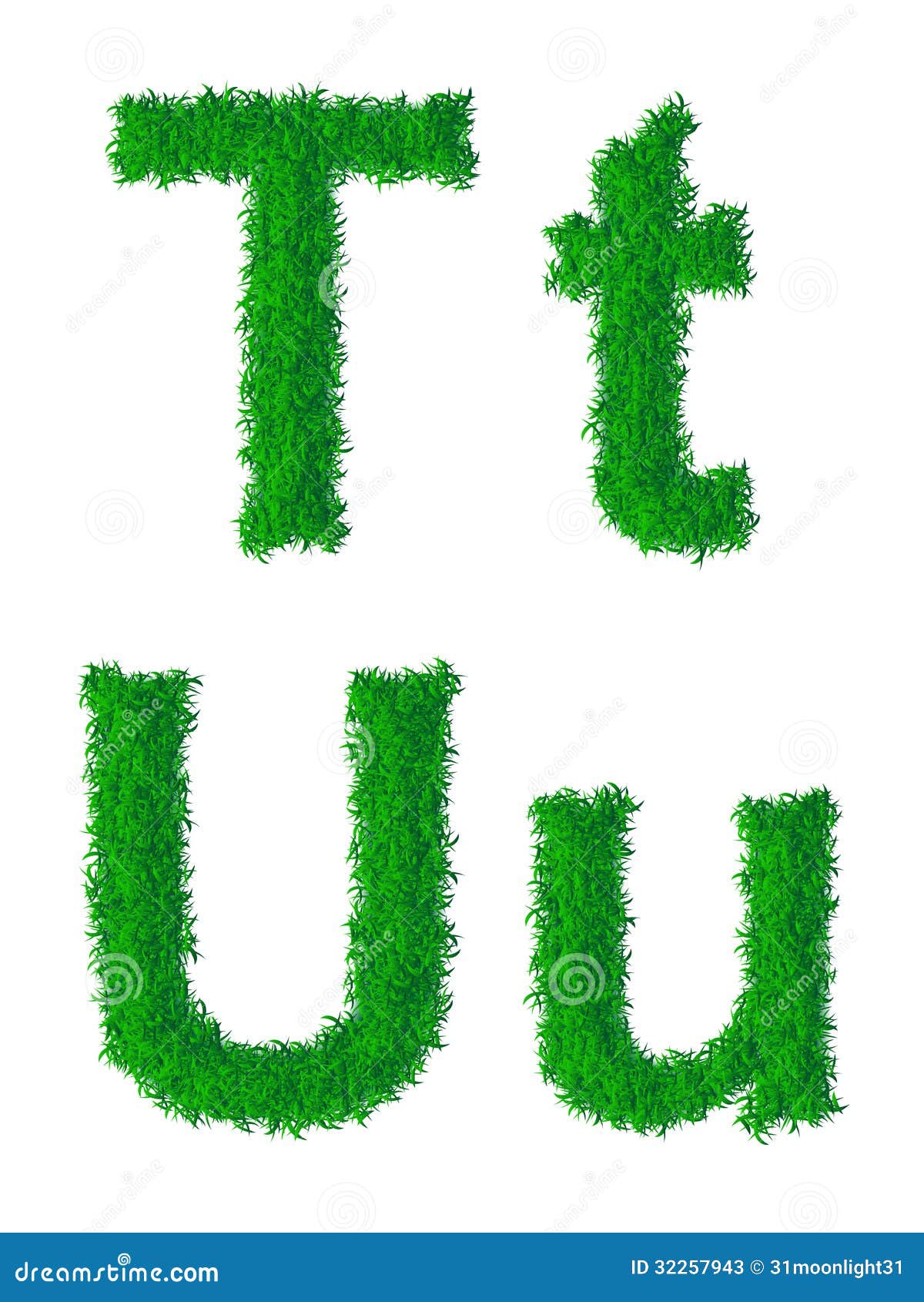 green grass alphabet big small letters t u 32257943