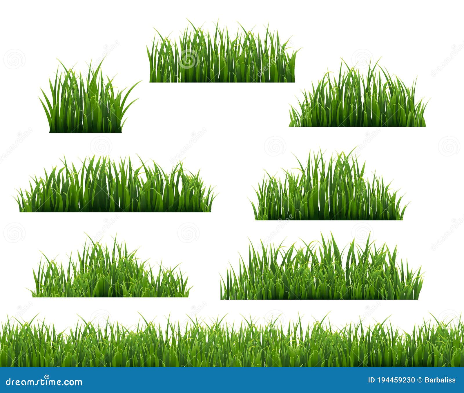 green grass frame white background