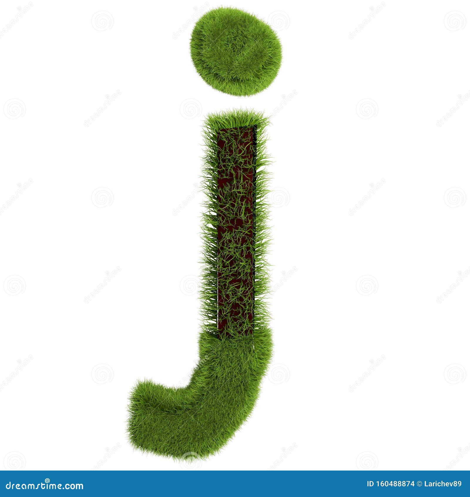 Green Grass Letter J Isolated on White Background. Font for Your Design ...