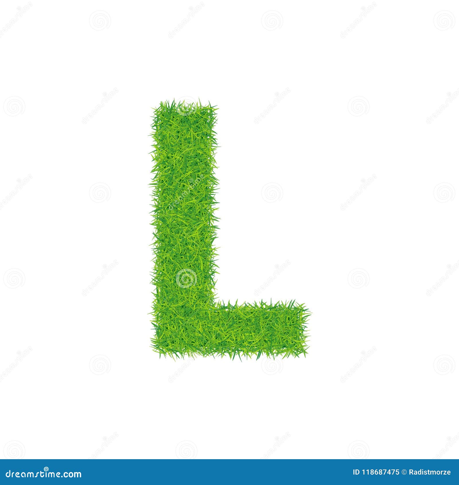 Green Grass Letter L on White Background Stock Illustration ...