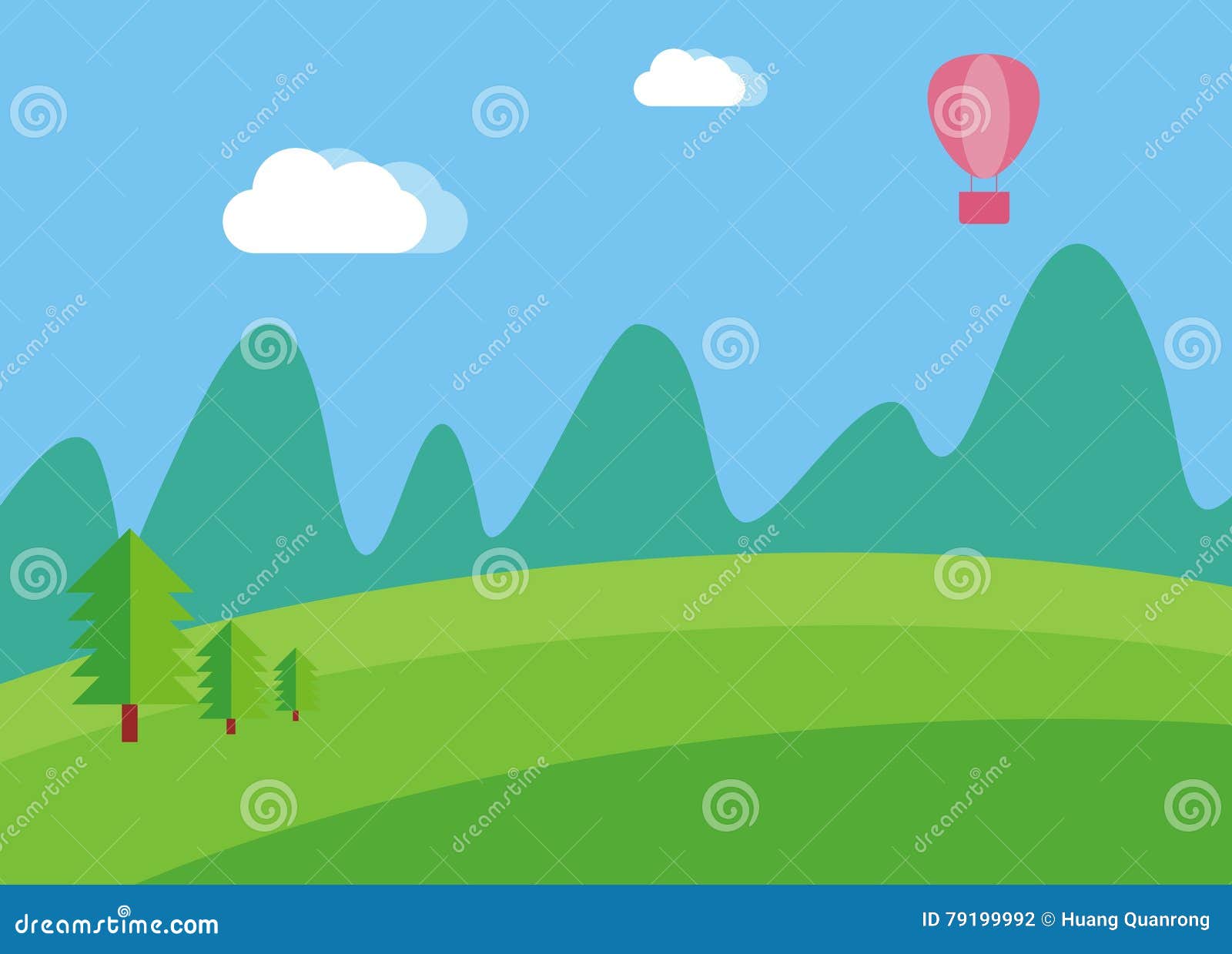 Green Grass Natural Scenery Background Diagram Stock Illustration ...