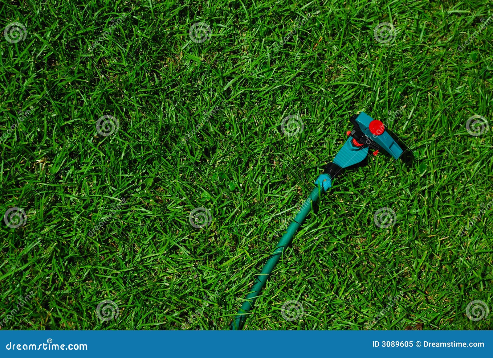 Green grass and sprinkler stock image. Image of equipment 3089605