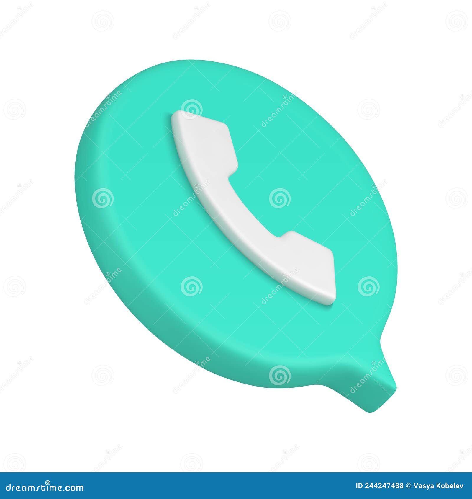 green handset quick tips voice call center customer support realistic 3d icon isometric 