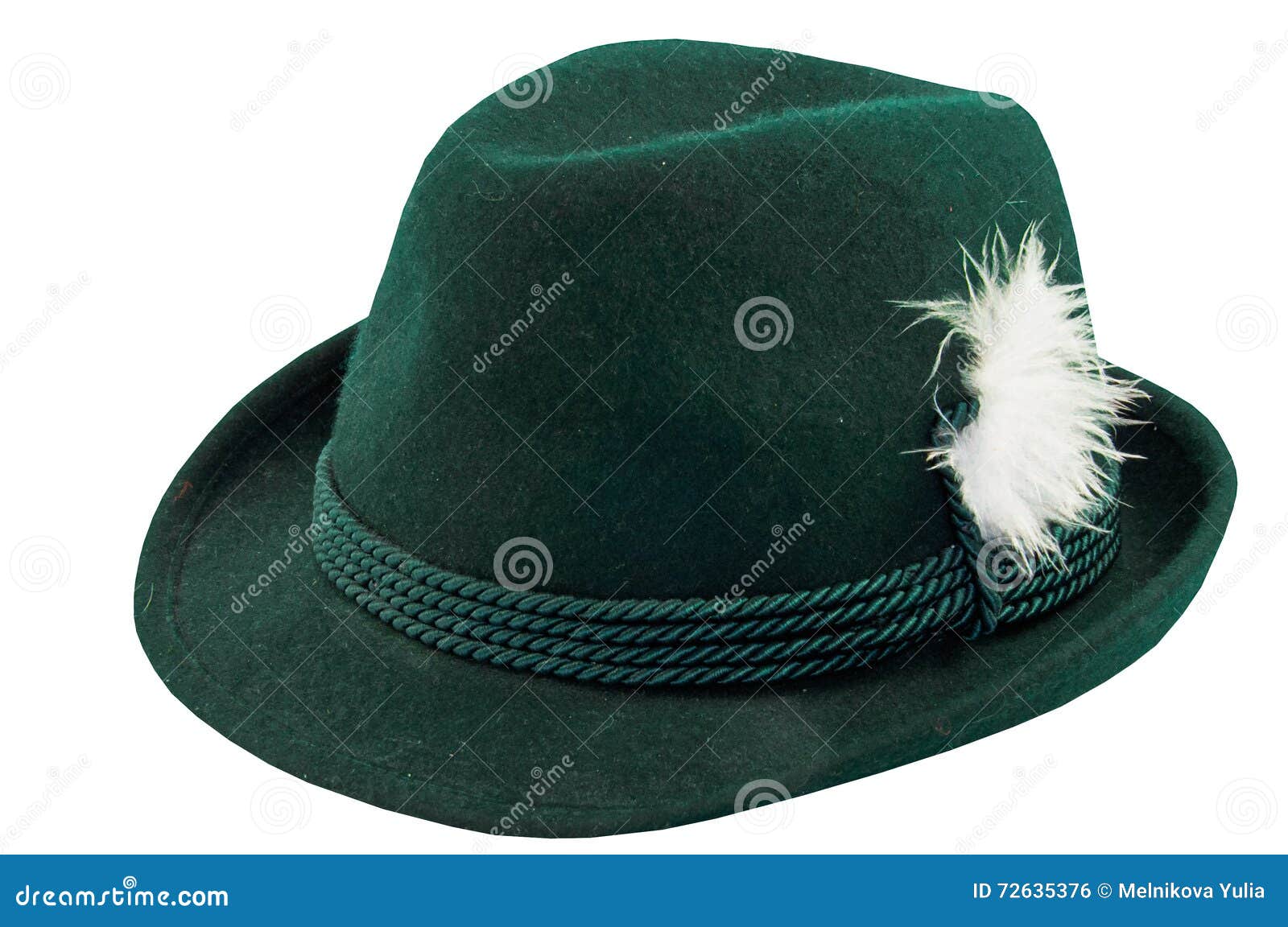 Green hat with a feather stock photo. Image of oktoberfest - 72635376