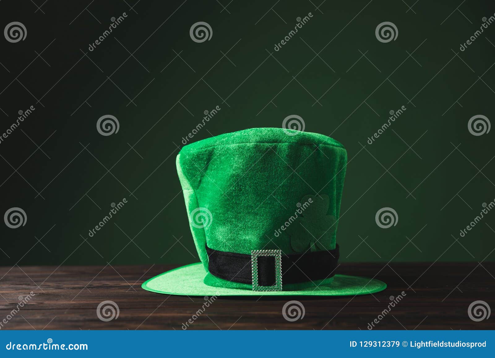 green hat on wooden table st patricks