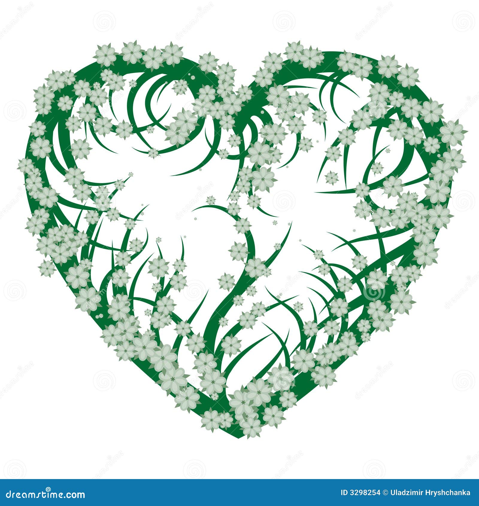 Green heart stock illustration. Illustration of heart 3298254