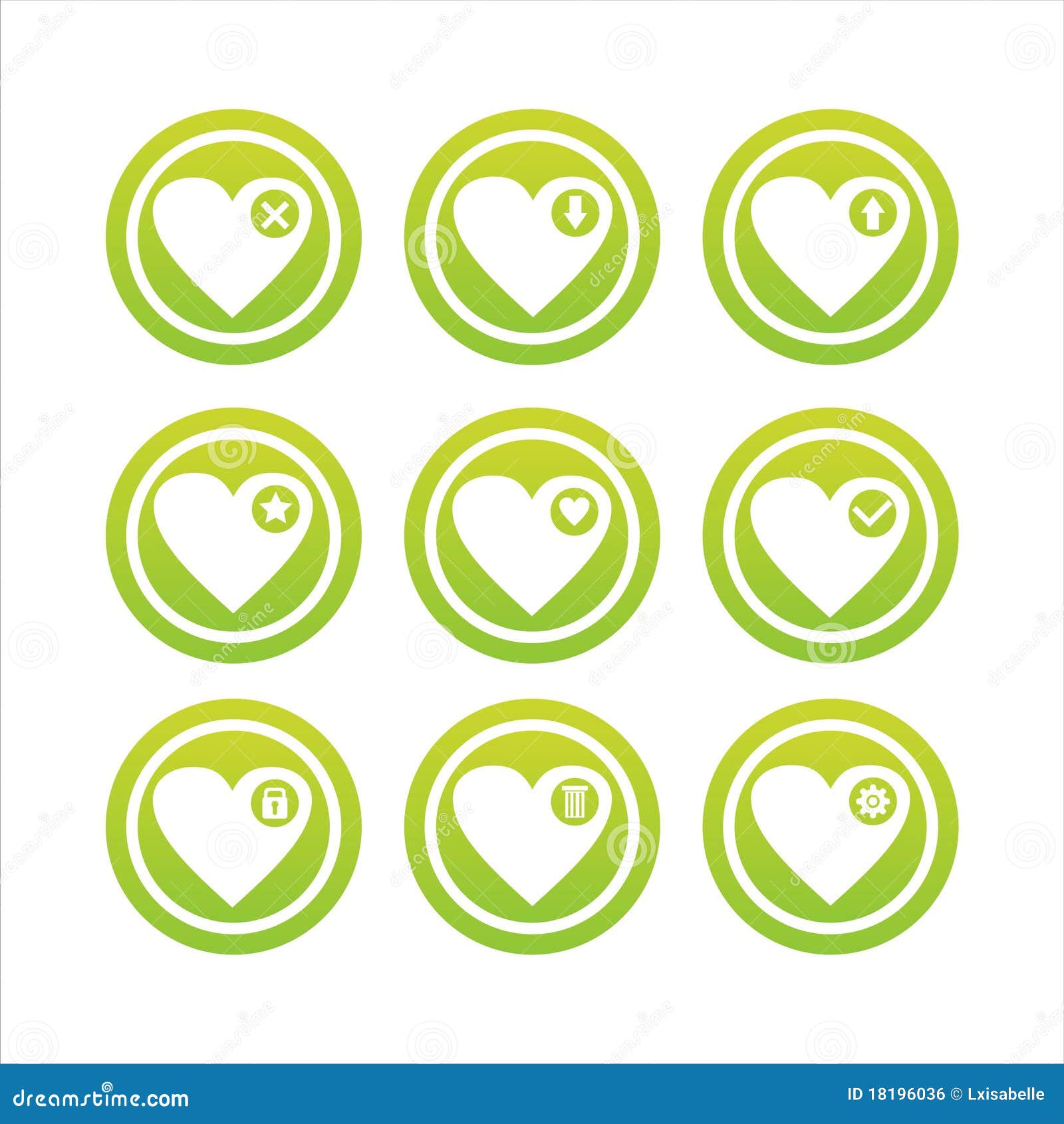 Green hearts signs stock vector. Illustration of emotion 18196036
