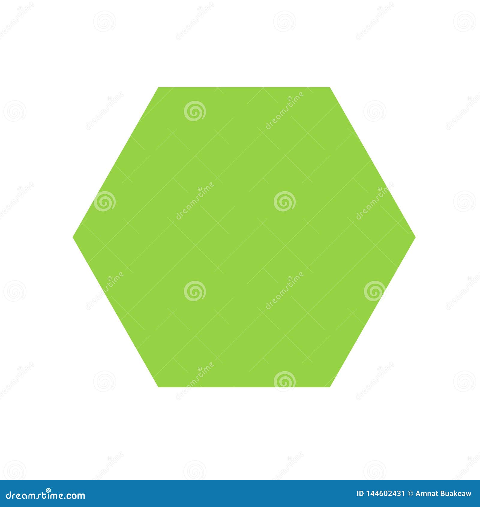 Green Hexagon Basic Simple Shapes Isolated On White Background