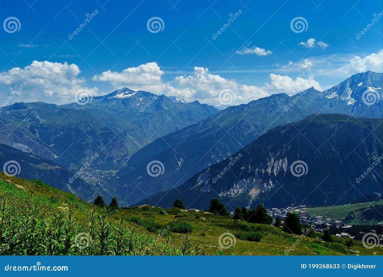 green high altitude alps pasture