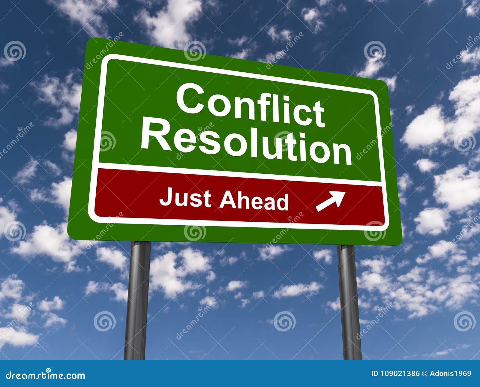 conflict resolution highway sign